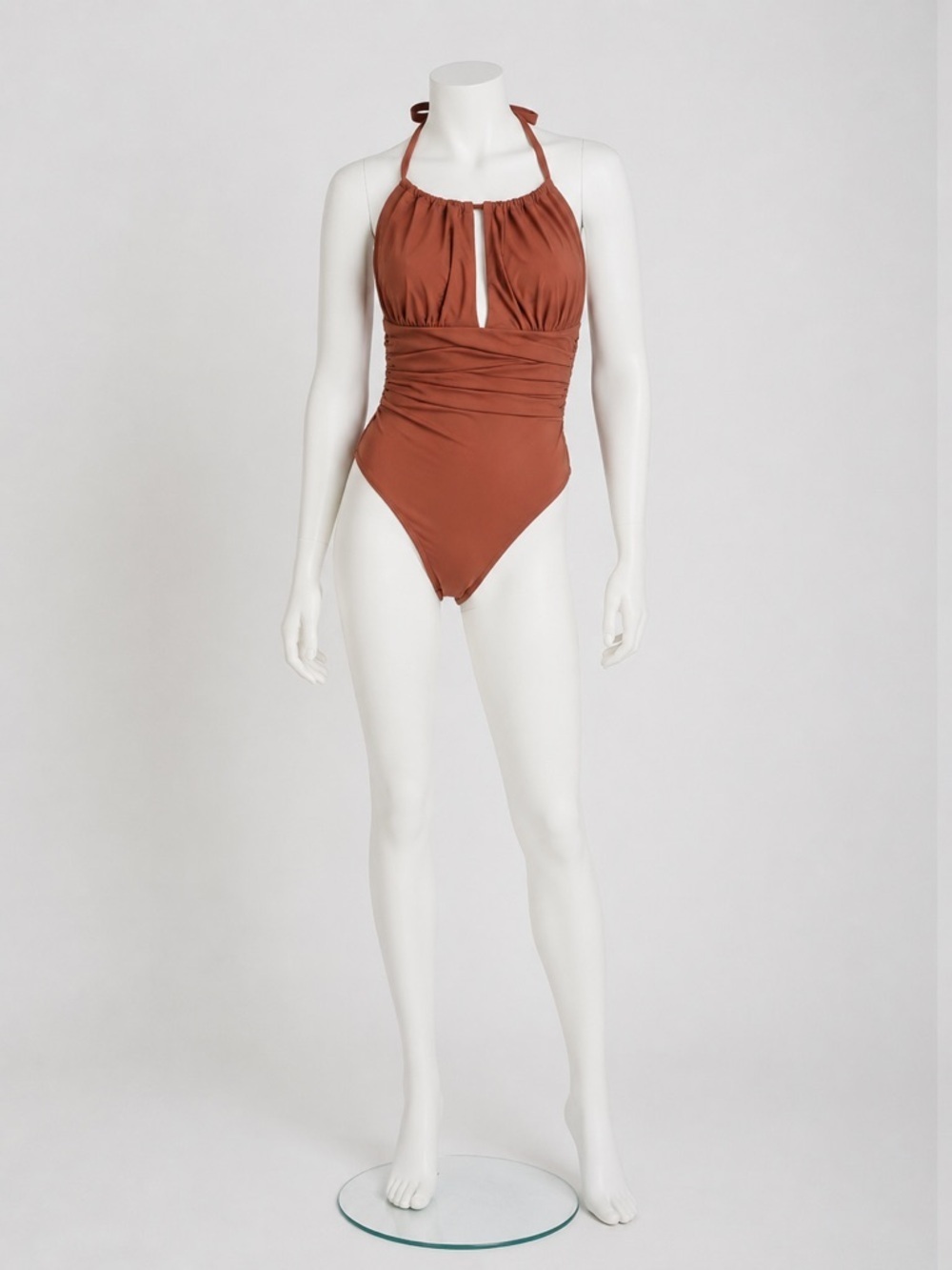 Cupshe Womens 1X One Piece Swim Suit Rouched Salmon/Blush NWT